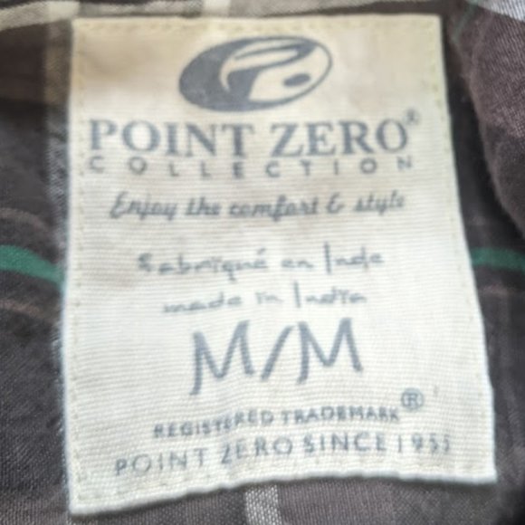 ---  Point Zero Black Gray Plaid Cotton Shirt Size Medium - Picture 3 of 4